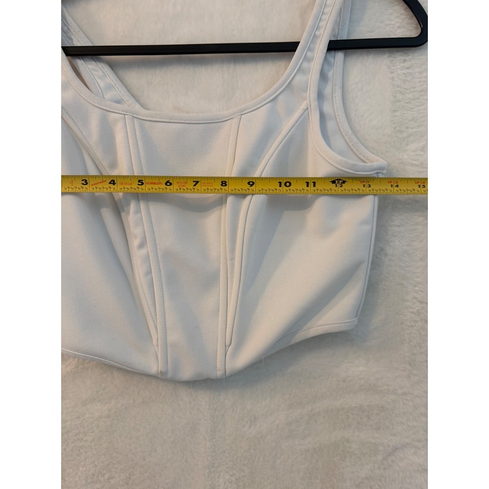 Princess‎ Polly White Corset Crop Top Sleeveless Zipper Back US 2 - Picture 3 of 7
